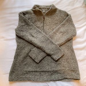 Olive Green Sherpa Pullover